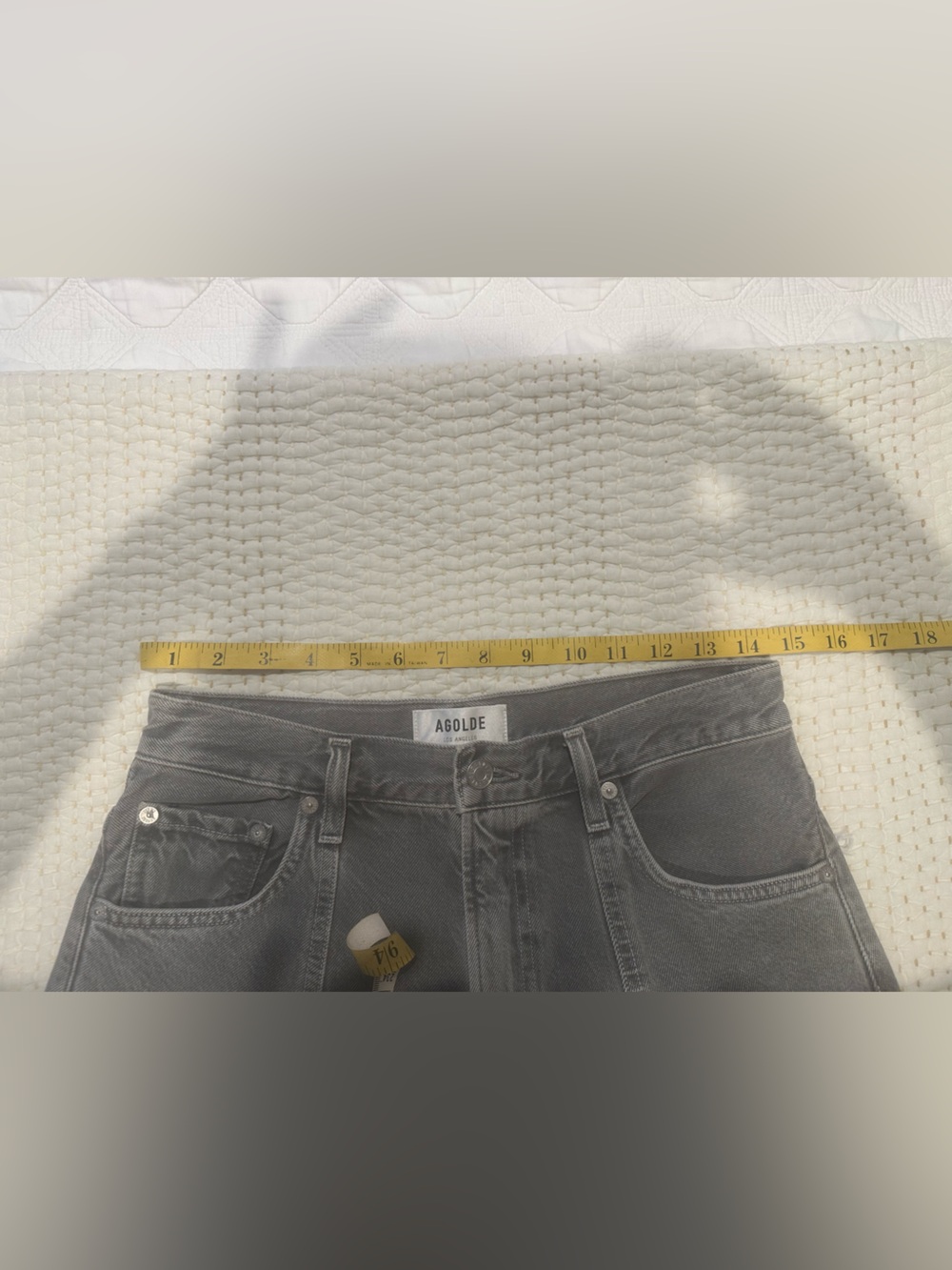 Agolde Kristen high-rise wide-leg jeans in a grey faded 'Dollar' wash - Picture 14 of 15